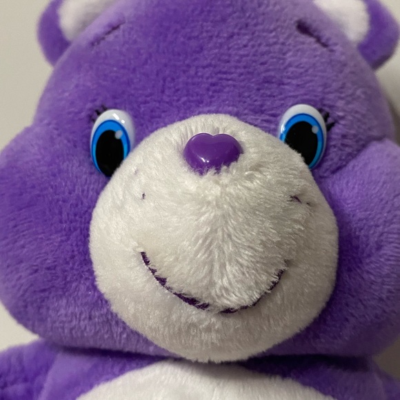 Care Bear Plush Share Bear Purple Stuffed Animal Plush Plastic Eyes 8 inch - Picture 9 of 11